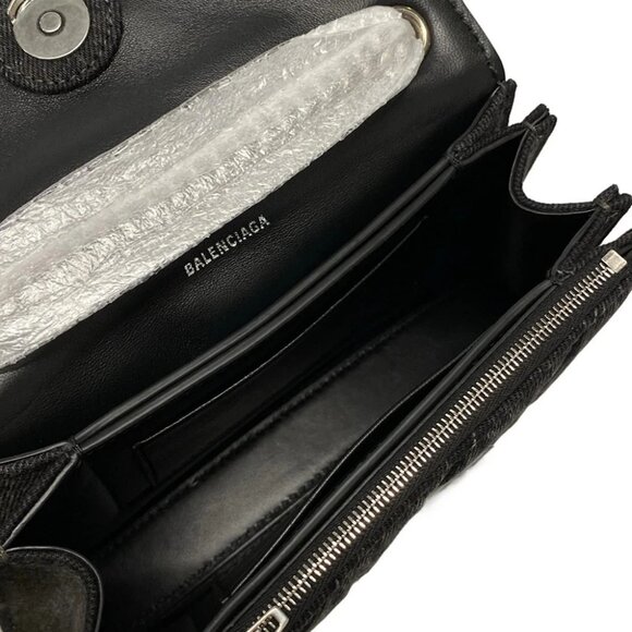 BALENCIAGA CRASH XS Chain Bag 736016 Black Denim Shoulder Bag - Picture 6 of 15